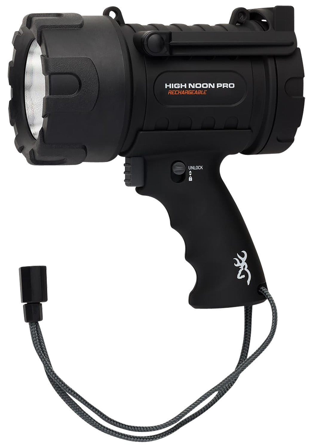 Browning 3717775 High Noon Pro USB Rechargeable Spotlight Black 110-1400 Lumens White LED