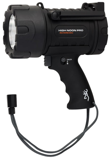 Browning 3717775 High Noon Pro USB Rechargeable Spotlight Black 110-1400 Lumens White LED