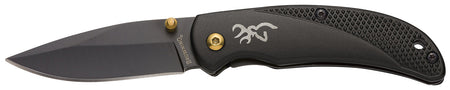 Browning Prism 3 EDC Folding Knife 2.38" Black Oxide 7Cr17MoV Blade Black Anodized Aluminum Handle w/Clip