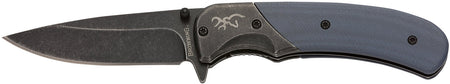 Browning The Range EDC Compact Folding Knife 2.75" Drop Point Black Oxide Stonewashed 7Cr17MoV SS Blade Black/Blue Handle