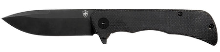 Templar Knife PFMBK321 Paladin Folding Drop Point 3.27" Black Powder Coated D2 Steel Blade, Black Micarta Handle