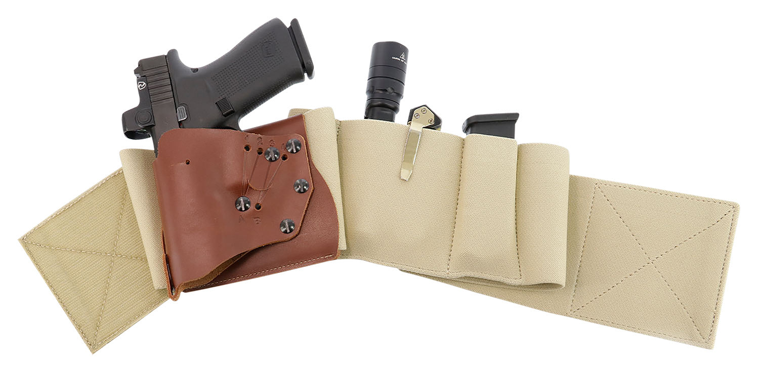 Galco UnderWraps Elite Belly Band Holster Khaki Medium Leather/Nylon