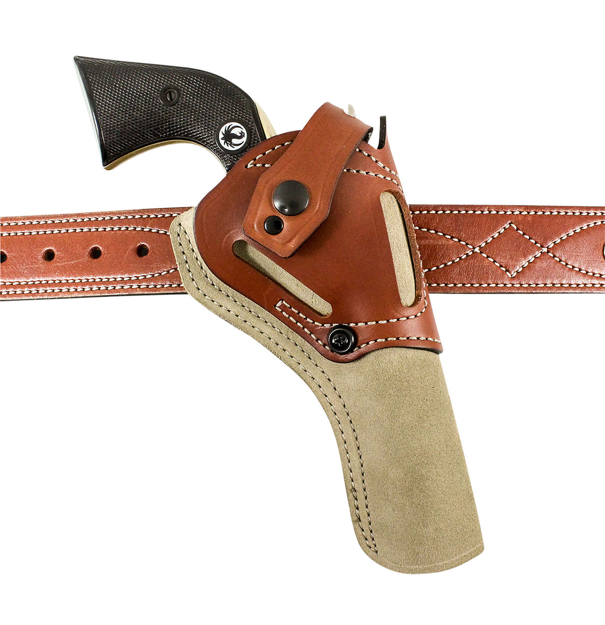 DeSantis Gunhide 189NJ5XZ0 Wild Hog OWB Natural Leather Holster Fits Ruger Wrangler 7.5" Ambidextrous
