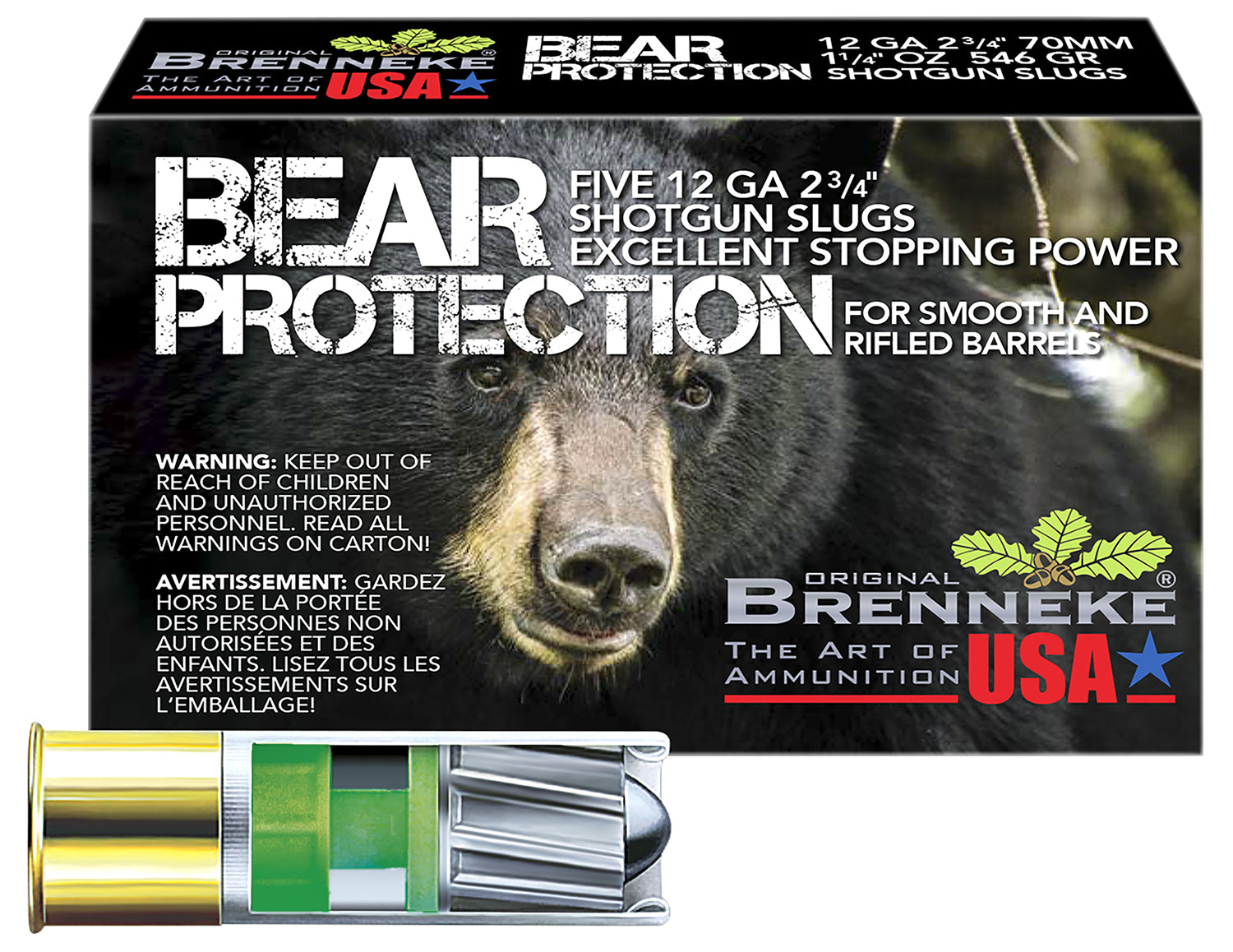 Brenneke Bear Protection 12 Gauge 2.75 in / 2.75 in Slug 1-1/4 oz