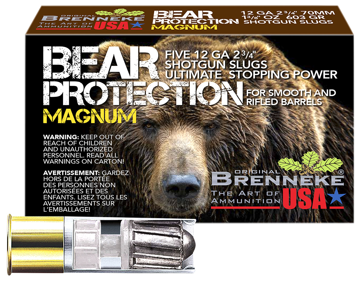 Brenneke Bear Protection Magnum 12 Gauge 2.75 in / 2.75 in Slug 1-3/8 oz