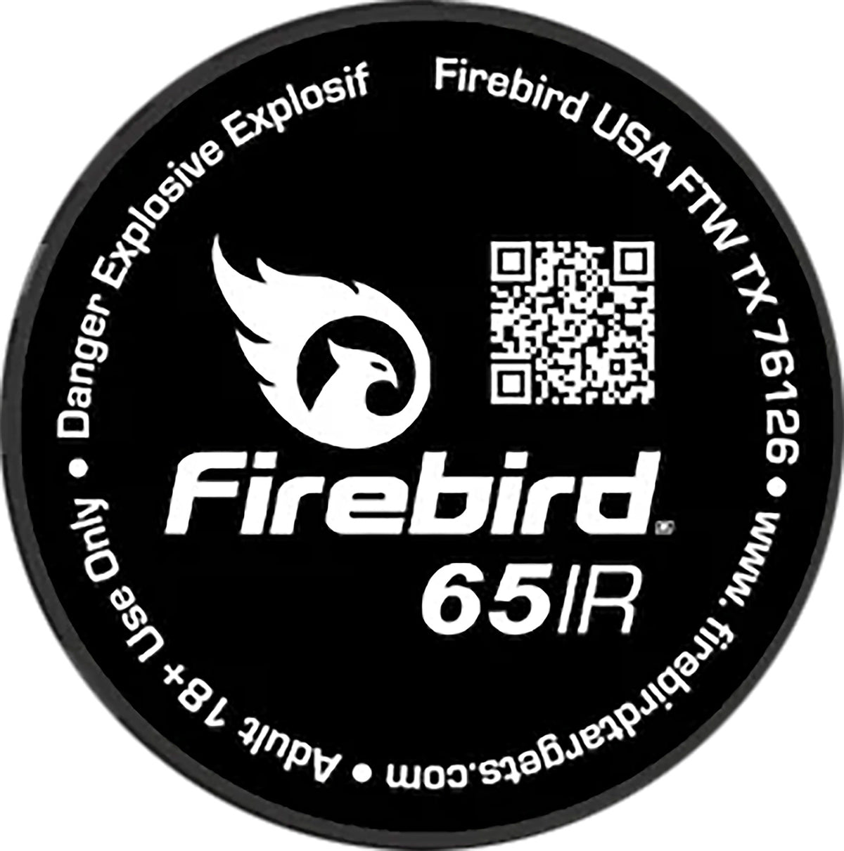 Firebird USA 65IR Biodegradable Reactive Detonating Target White Smoke Universal Firearm 65mm 10 Pack