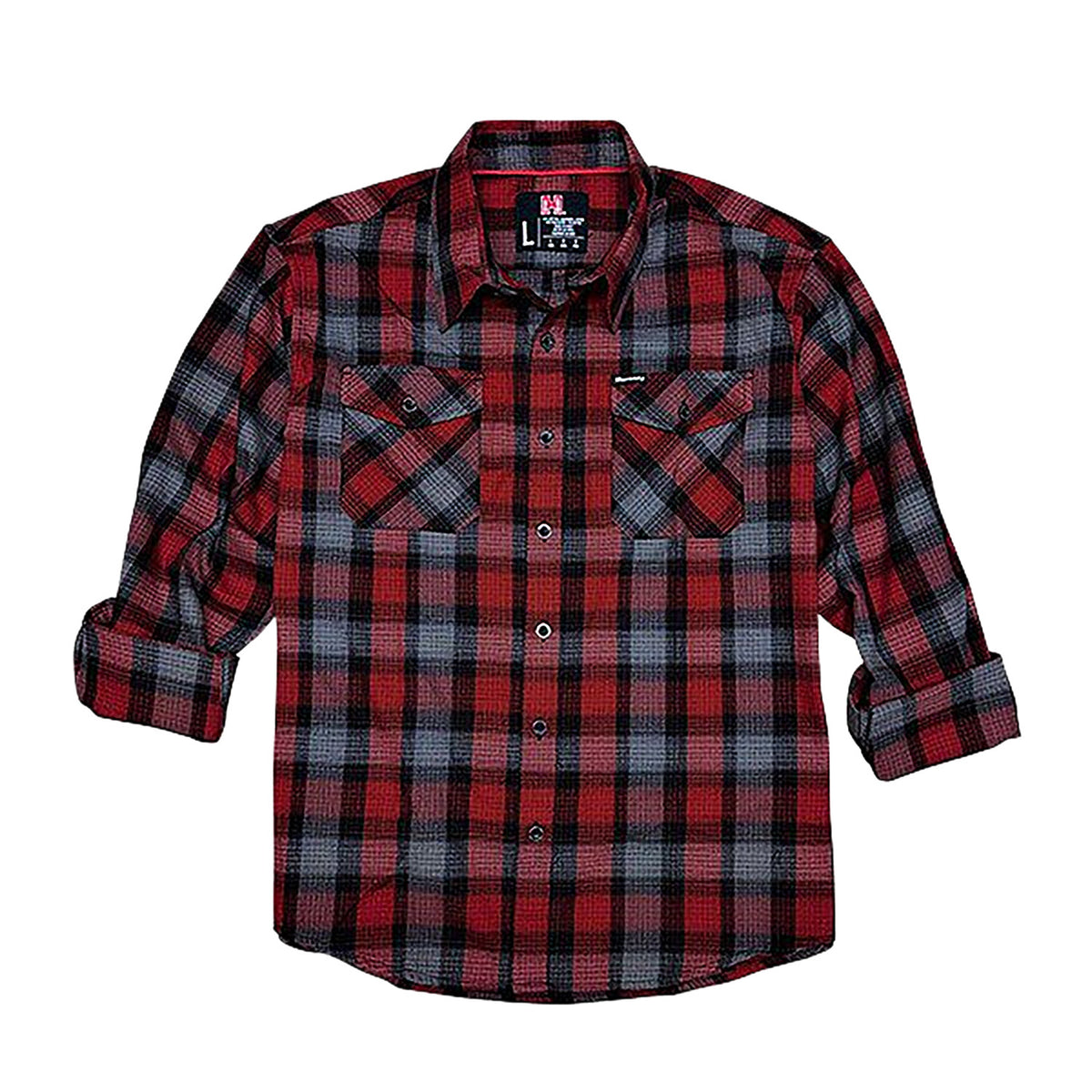 Hornady Gear Flannel Shirt 2XL Red/Black/Gray Cotton/Polyester Relaxed Fit Button Up