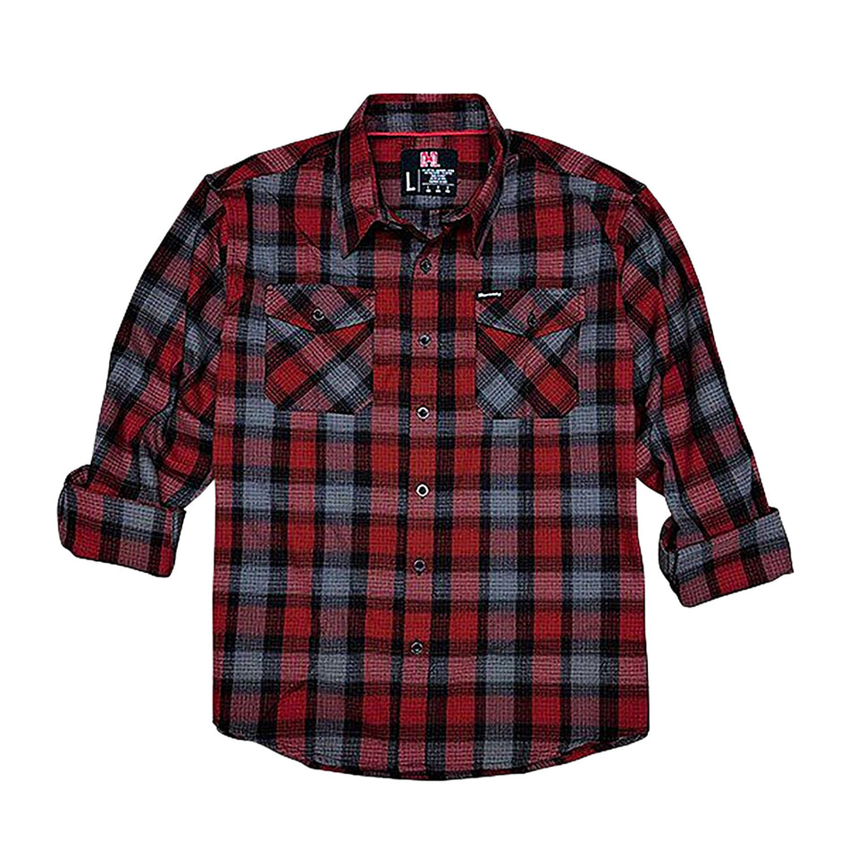 Hornady Gear Flannel Shirt 3XL Red/Black/Gray Cotton/Polyester Relaxed Fit Button Up