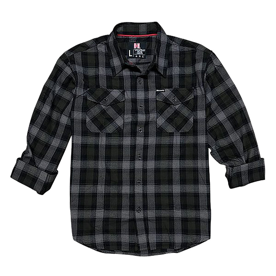 Hornady Gear Flannel Shirt 2XL Olive/Black/Gray Cotton/Polyester Relaxed Fit Button Up