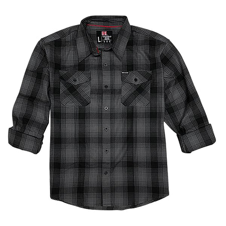 Hornady Gear Flannel Shirt Large Gray/Black Cotton/Polyester Relaxed Fit Button Up