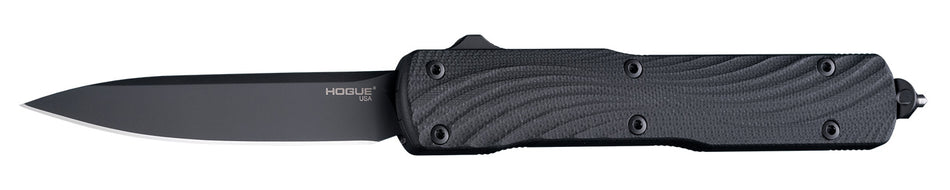 Hogue Counterstrike 3.35" OTF Drop Point Knife, Black PVD CPM 20V Blade, Aluminum/G10 Handle with Glass Breaker
