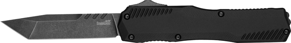 Kershaw 9000T Livewire Automatic 3.30" OTF Tanto Plain Black DLC CPM MagnaCut Blade, Black Anodized Aluminum Handle with Pocket Clip