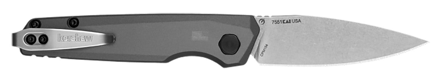 Kershaw Launch 18 Automatic Folding Knife 2.79" Spear Point Stonewashed CPM 154 Blade, Gray Anodized Aluminum Handle