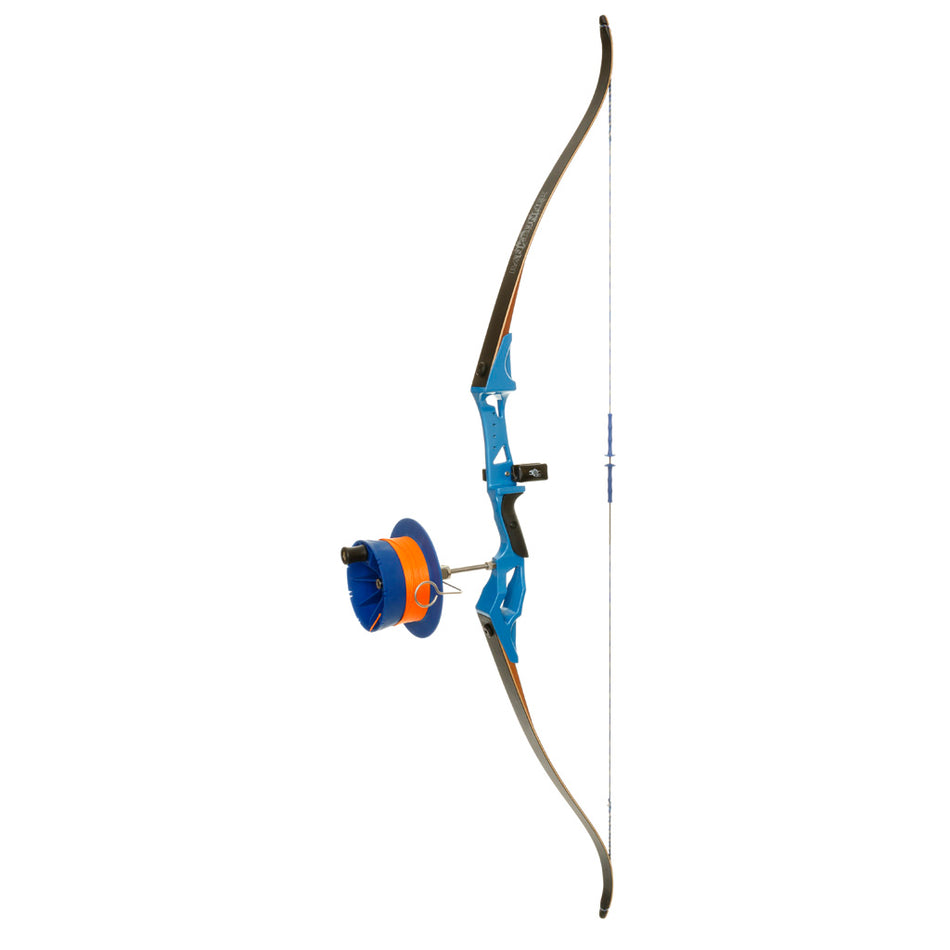 Fin Finder Bank Runner Recurve Bowfishing Package Blue with Sidewinder Reel RH