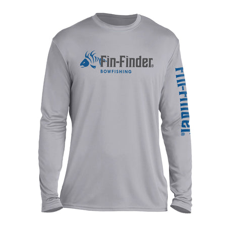 Fin Finder Skulls Performance Long Sleeve Shirt Grey X-Large UPF 50