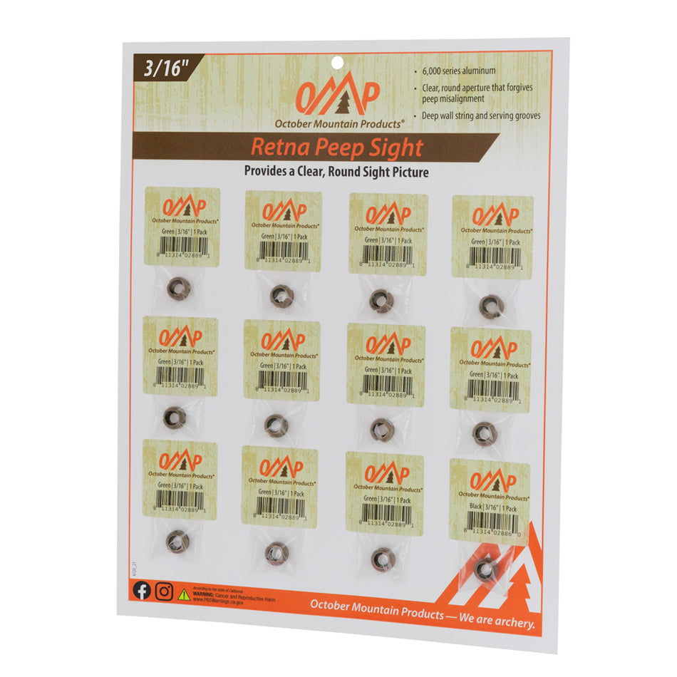 October Mountain Retna Peep Sight Tan 3/16 in. 12-Pack