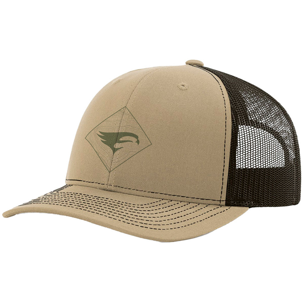 Elevation TOPO Snapback Hat Khaki/Coffee