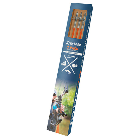 Fin Finder Raider Pro Bowfishing Arrow with Slide Orange Kraken 3-Barb Points 3-Pack