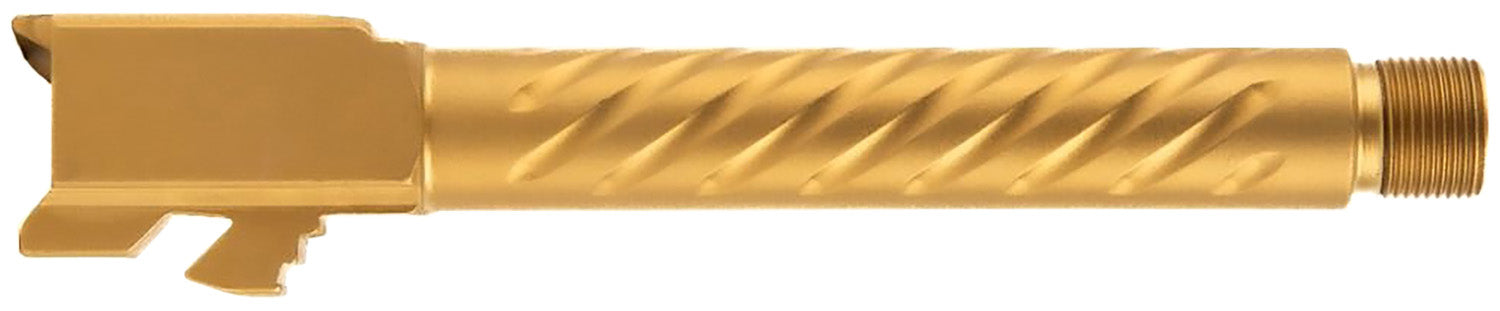 Ballistic Advantage BAPSG175T3G Premium Series 9mm Luger Glock 17 Gen 5 Spiral Fluted Threaded Pistol Barrel Gold PVD Stainless