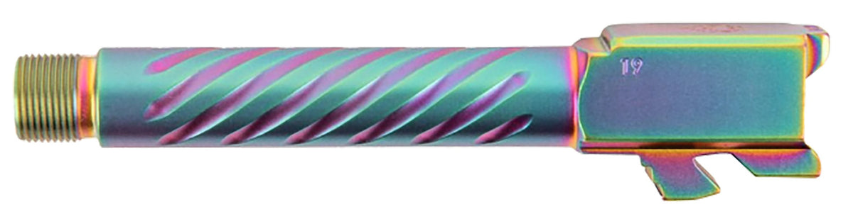 Ballistic Advantage BAPSG175T3W Premium Series 9mm Luger Glock 17 Gen 5 Spiral Fluted Threaded Pistol Barrel Iridescent PVD Stainless