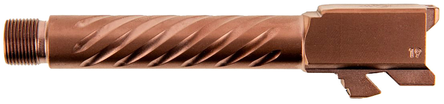 Ballistic Advantage BAPSG195T3R Premium Series 9mm Luger Glock 19 Gen 3-5 Spiral Fluted Threaded Pistol Barrel Copper PVD Stainless