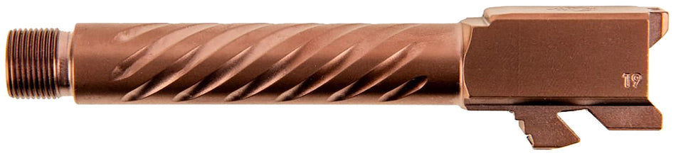 Ballistic Advantage BAPSG195T3R Premium Series 9mm Luger Glock 19 Gen 3-5 Spiral Fluted Threaded Pistol Barrel Copper PVD Stainless