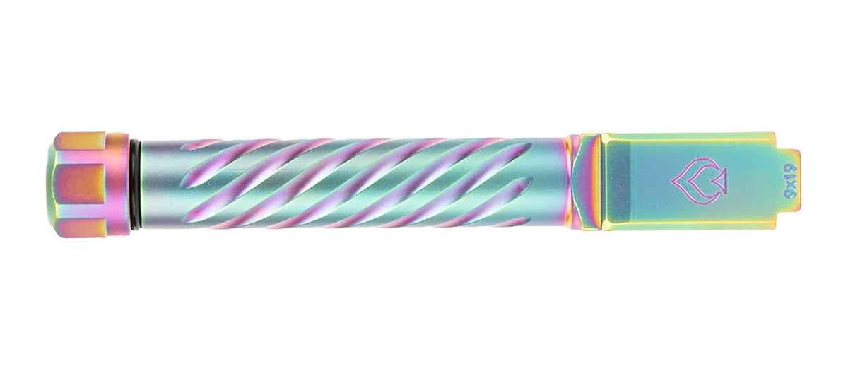 Ballistic Advantage BAPSG195T3W Premium Series 9mm Luger Glock 19 Gen 3-5 Spiral Fluted Threaded Pistol Barrel Iridescent PVD Stainless