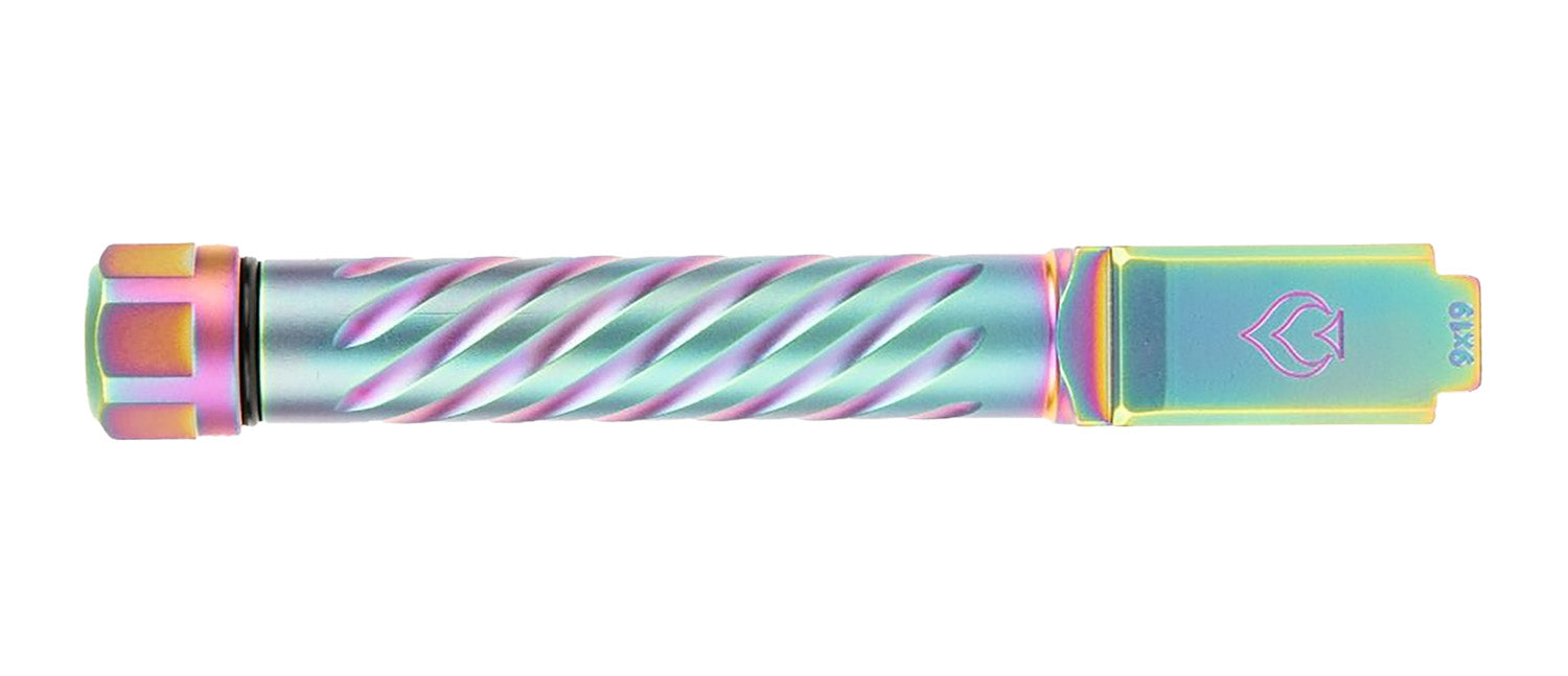 Ballistic Advantage BAPSG195T3W Premium Series 9mm Luger Glock 19 Gen 3-5 Spiral Fluted Threaded Pistol Barrel Iridescent PVD Stainless