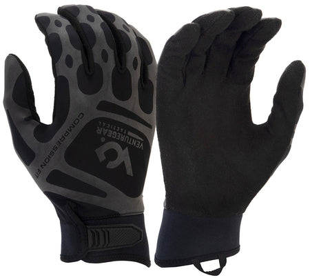 Pyramex VGTG10BL Venture Gear Tactical Compression Training Gloves Black Large