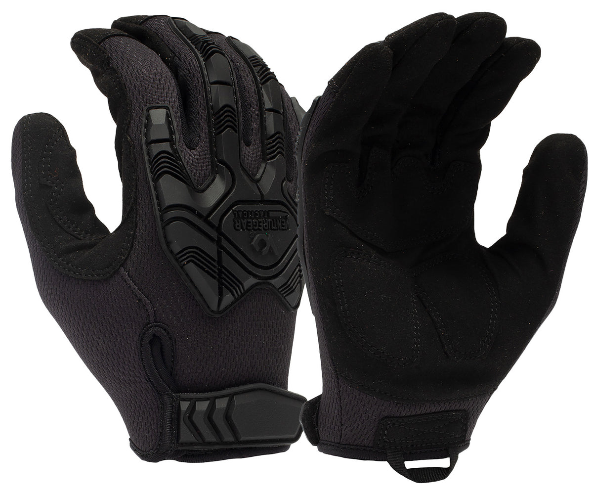 Pyramex VGTG40BX2 Heavy-Duty Impact Operator Gloves Black Synthetic Leather XXL Hook & Loop