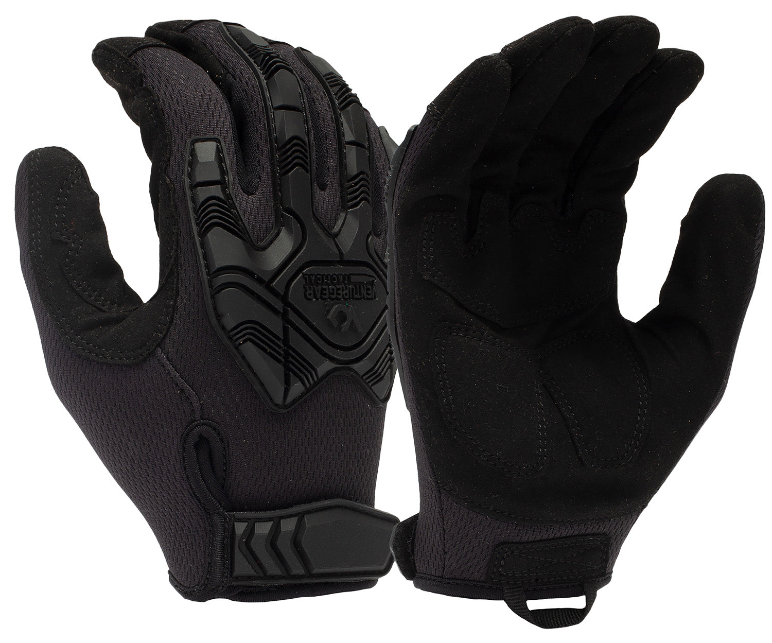 Pyramex VGTG40BX2 Heavy-Duty Impact Operator Gloves Black Synthetic Leather XXL Hook & Loop