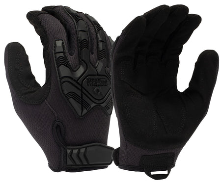 Pyramex VGTG40BX2 Heavy-Duty Impact Operator Gloves Black Synthetic Leather XXL Hook & Loop