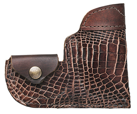 North American Arms Inside-the-Pant Brown Gator Skin Holster with Metal Clip