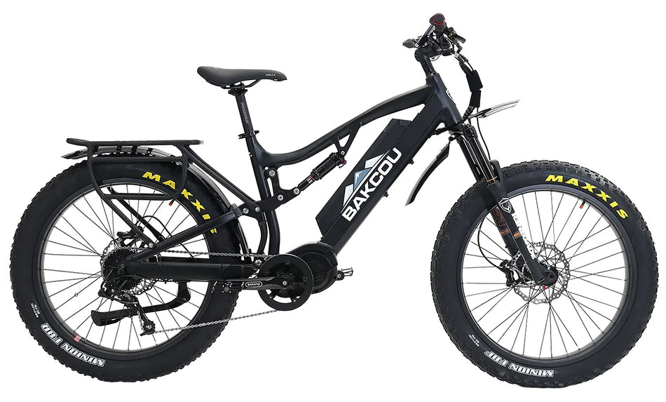 Bakcou Storm 25 Large Full-Suspension Fat Tire E-Bike Matte Black 19" Frame Sram 9sp Bafang M620 Ultra Motor