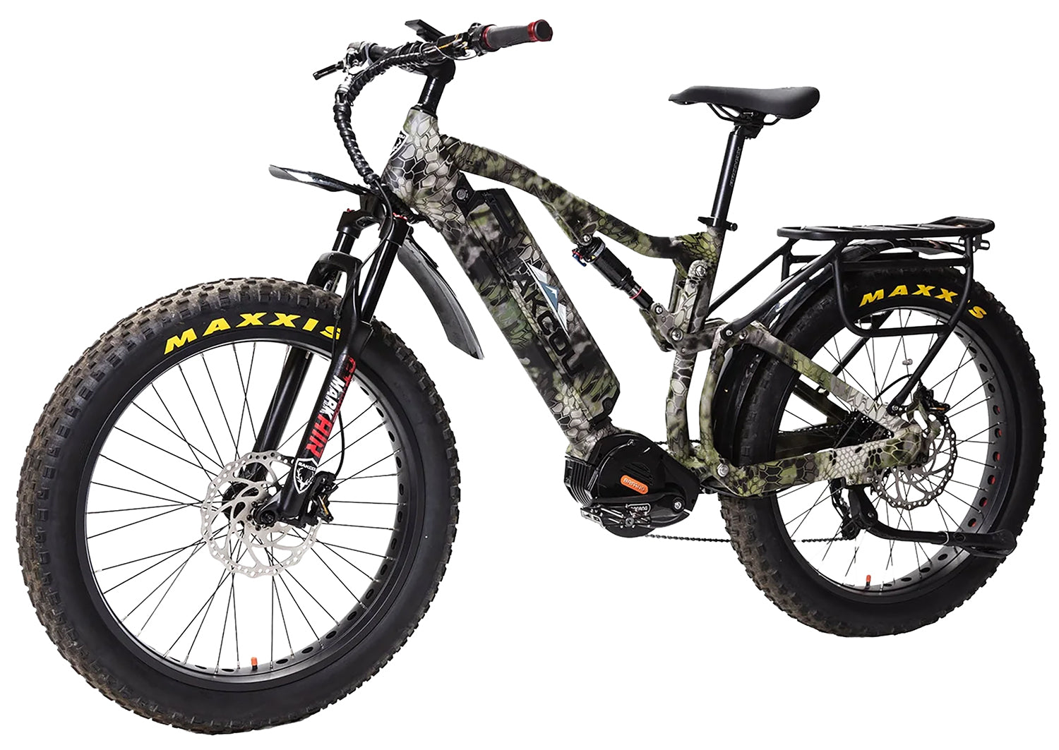 Bakcou Storm 25 Large Full-Suspension Fat Tire E-Bike Kryptek Altitude 19" Frame Sram 9sp Bafang M620 Ultra Motor