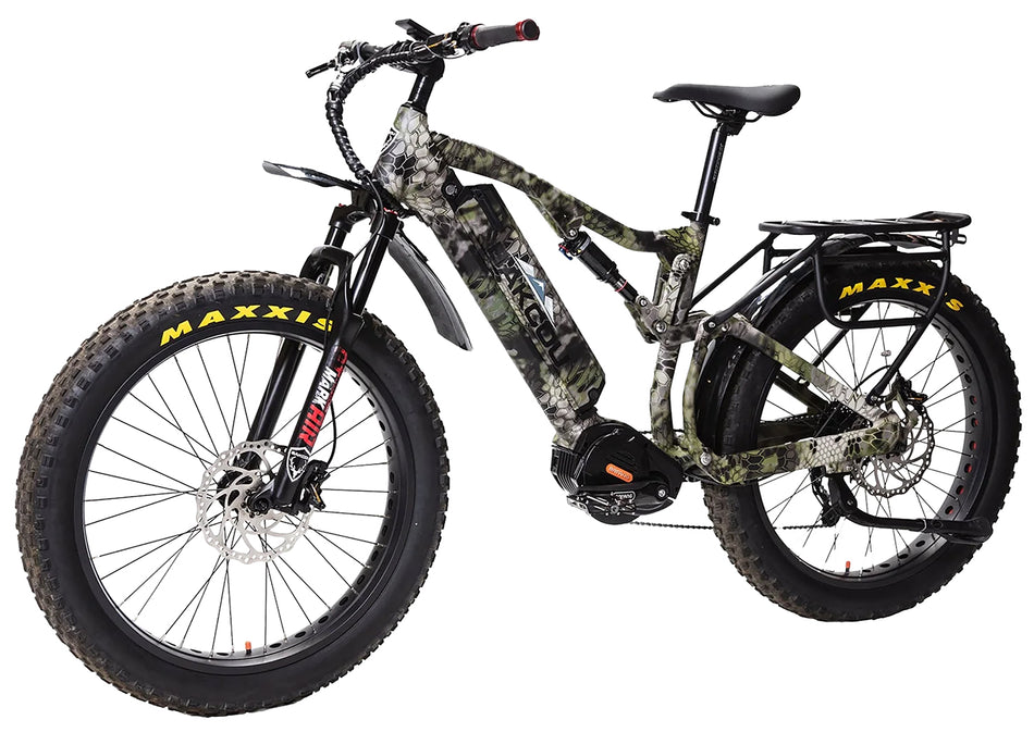 Bakcou Storm 25 Large Full-Suspension Fat Tire E-Bike Kryptek Altitude 19" Frame Sram 9sp Bafang M620 Ultra Motor