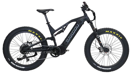 Bakcou Scout Large Fat Tire E-Bike Matte Black 19" Frame Sram NX 11-Speed Bafang Ultra Mid-Drive Motor
