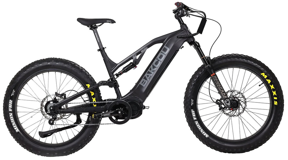 Bakcou Scout Jager Fat Tire E-Bike Matte Black 19" Frame Rohloff E-14 Speed Hub Bafang Ultra Mid-Drive Motor