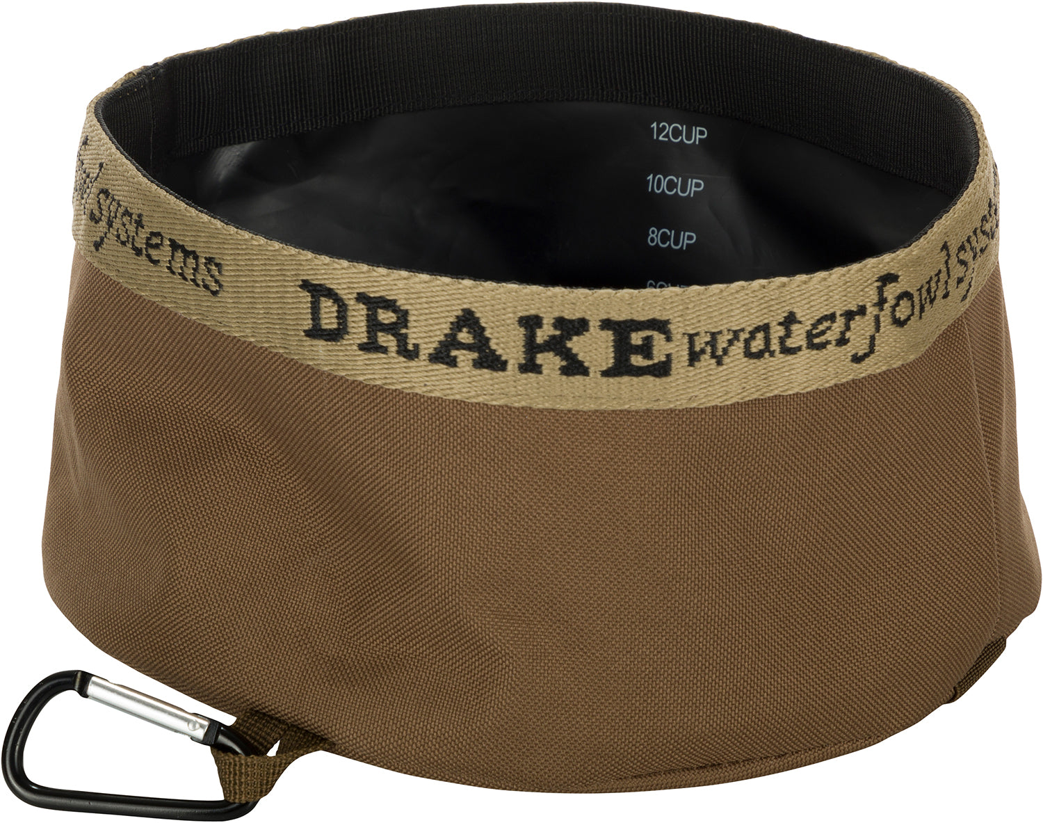 Drake Waterfowl GD8100BRN Gun Dog Travel Food & Water Bowl Brown 600D Polyester