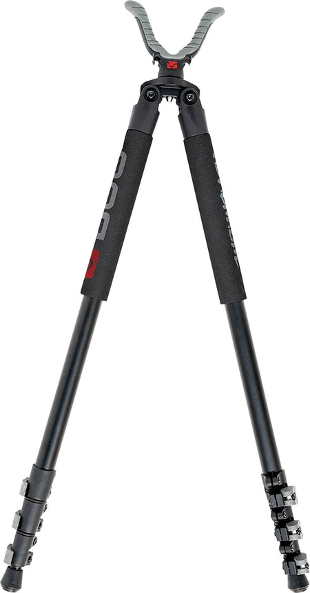 Bog-Pod Adrenaline Bipod Black Aluminum Foam Grip Spiked Feet 21-71" Adj.