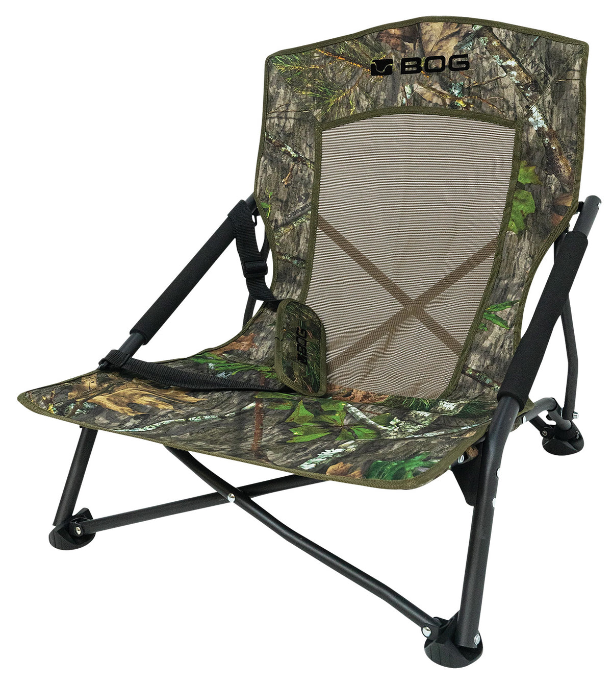 Bog-Pod 1134444 Snood Low-Profile Turkey Chair 4 Legs Mossy Oak Camo Steel Frame