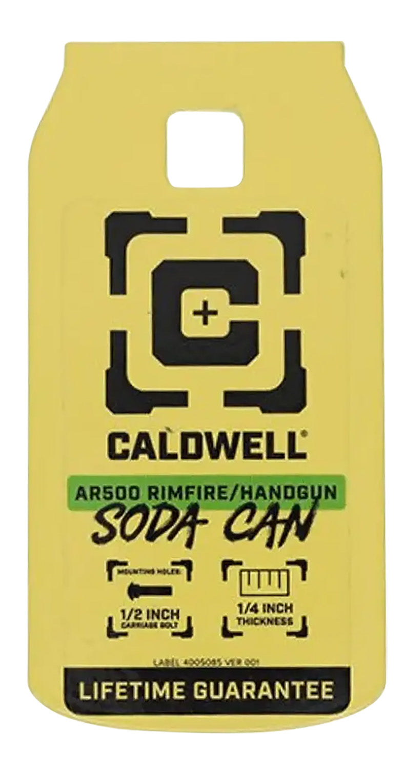 Caldwell 4002314 Rimfire/Handgun AR500 Steel Soda Can Shape Target Yellow 1/4" Thick