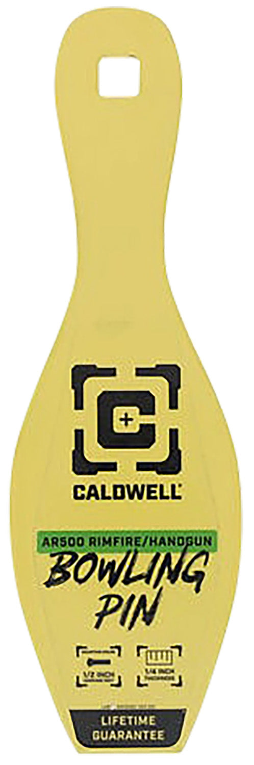Caldwell 4002312 AR500 Steel Bowling Pin Rimfire/Handgun Target 1/4" Thick Yellow