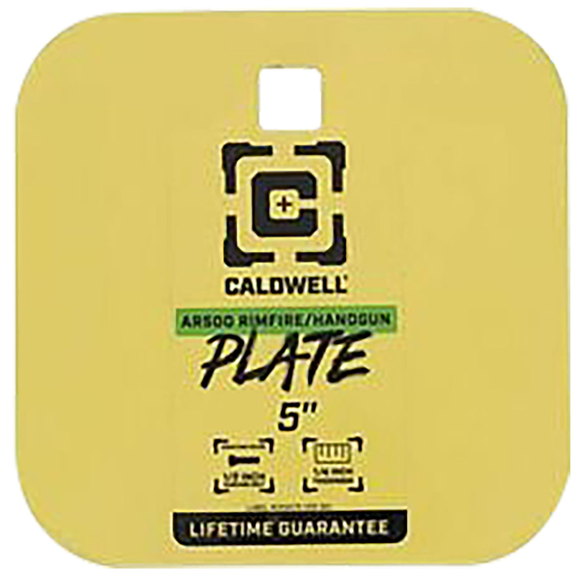Caldwell 4002311 5" Rimfire/Handgun AR500 Steel Gong Target Yellow 1/4" Thick