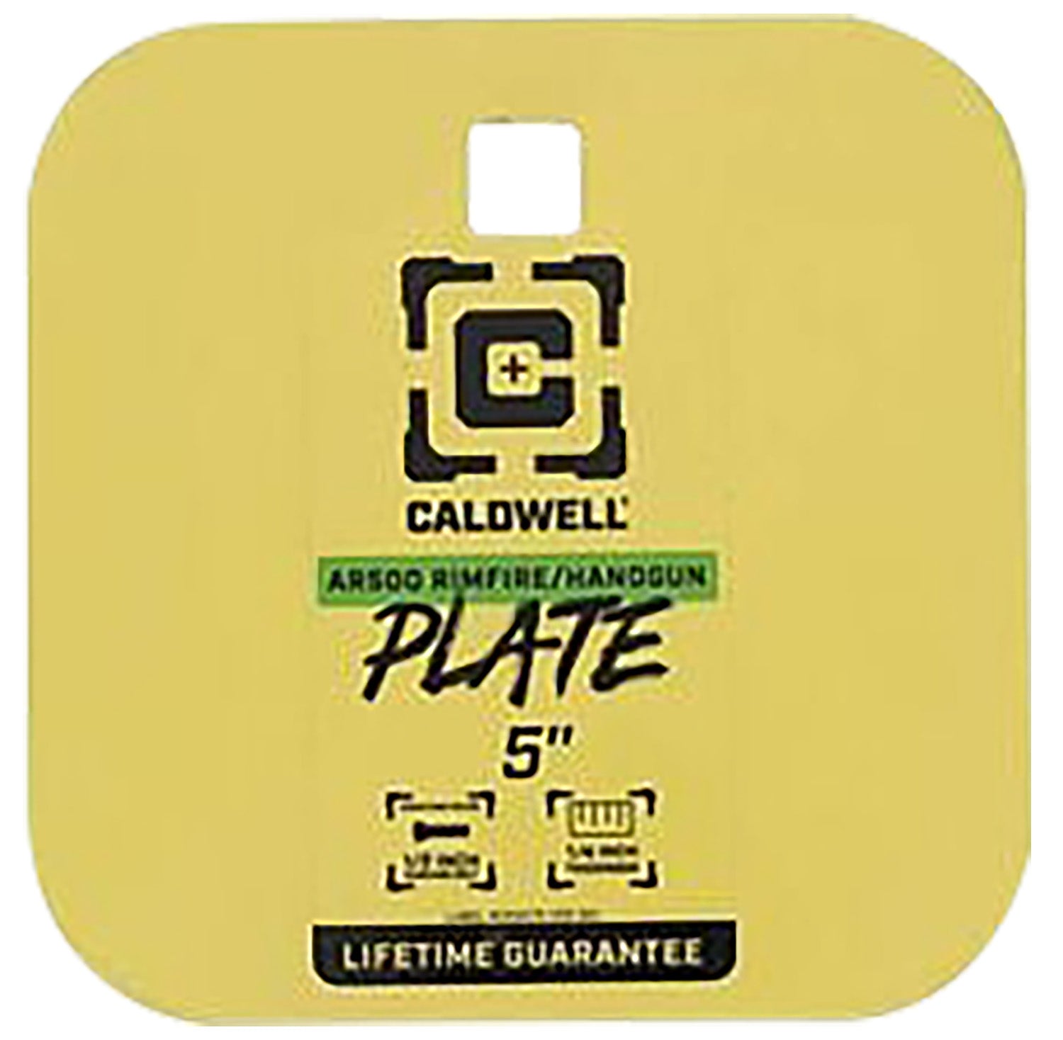 Caldwell 4002311 5" Rimfire/Handgun AR500 Steel Gong Target Yellow 1/4" Thick