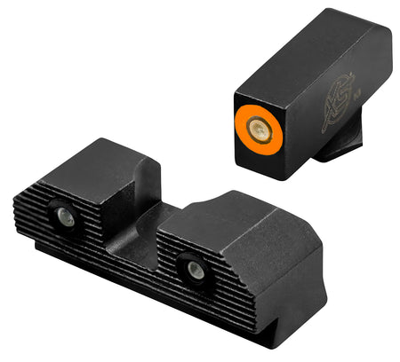 XS Sights GLR201P6N R3D 2.0 Night Sights for Glock Orange Outline Front Green Tritium Rear