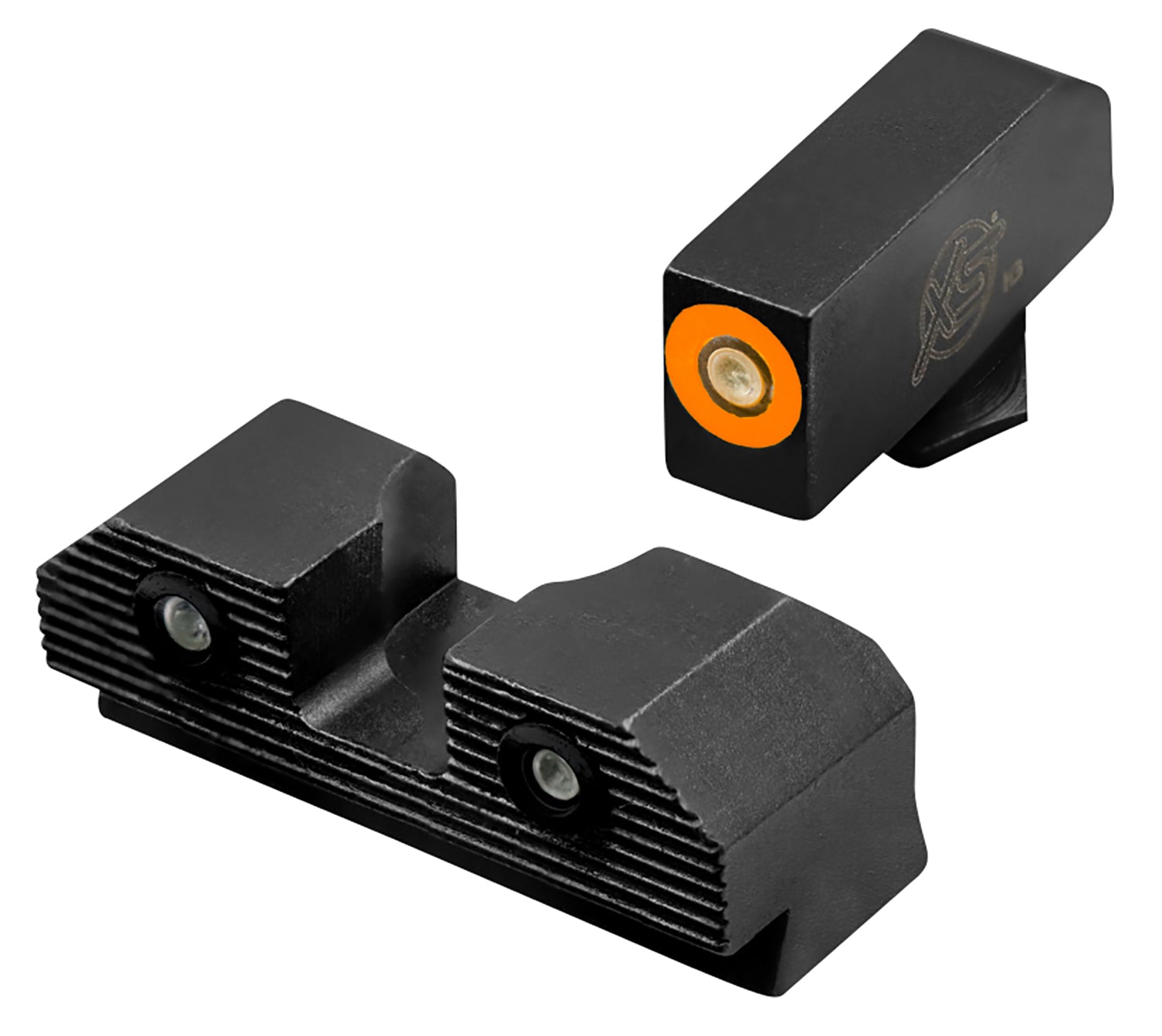 XS Sights GLR203P6N R3D 2.0 Night Sights for Glock Orange Outline Front Green Tritium Rear