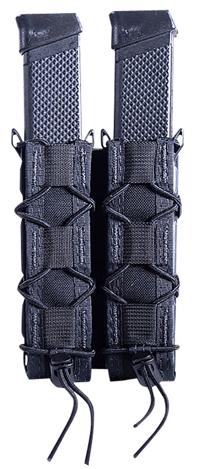 High Speed Gear 11EX02BK TACO Extended Pistol Mag Pouch Double Black Nylon MOLLE & 2" Belt