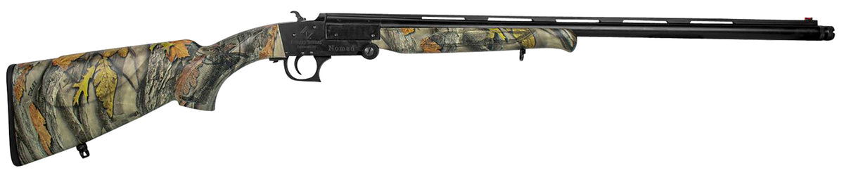 ATI G20NMD23C Nomad 20 Gauge Break Open 3" 1rd 23" Vent Rib, Black Barrel/Folding Rec, Camo Synthetic Furniture, Fiber Optic Sight, 2 Chokes