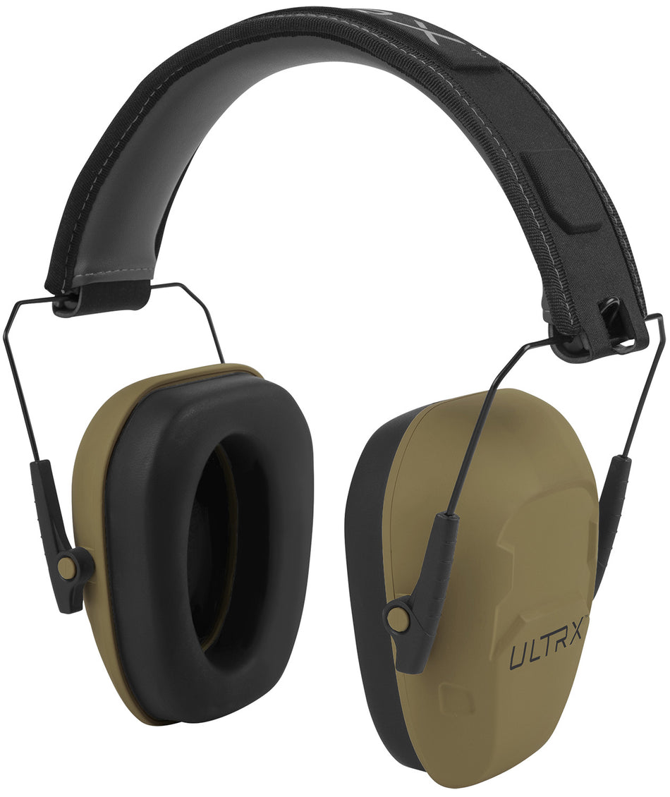 Allen ULTRX Shield Passive Earmuffs 23 dB NRR Flat Dark Earth Slim Profile